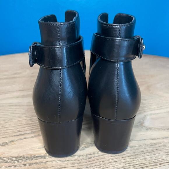 Vince. Harriet Black Leather Ankle Boots Block Heel Women’s Size 6 Made In Italy - Picture 2 of 9